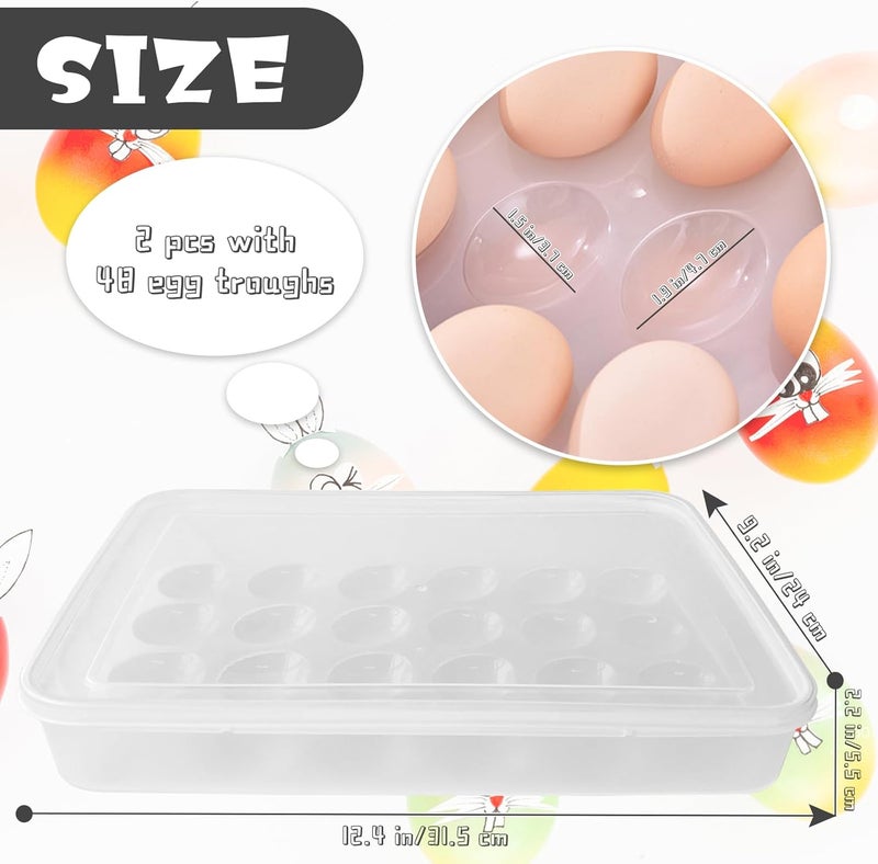 OJYUDD Deviled Egg Containers with Lid, (Set of 2),Stackable Plastic Egg Holder for 48 Eggs,Clear Egg Storage Holder for Fridge,Keep Fresh,Easter,Thanksgiving Party Kitchen Supplies - Image 2